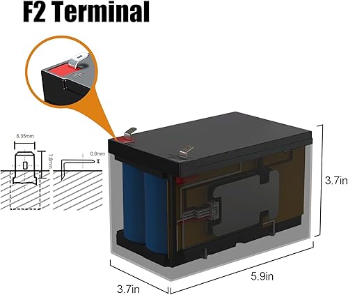 Miniatura 4 de IOCAKA LiFePO4 Batería de 12 V 12 Ah, batería de litio recargable de más de 4000 ciclos, BMS integrado, perfecta para montar en juguetes, scooters,