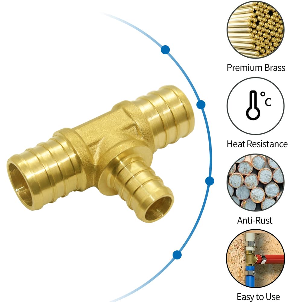 snapklik-9pcs-3-4-x-3-4-x-1-2-pex-reducing-tee-solid-brass