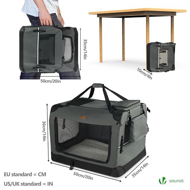 Foto 4 de 7 de VOUNOT® Transportín Perro Gato S 50x35x36cm