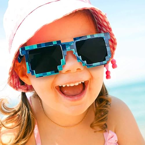 Miniatura 4 de ArtCreativity Gafas de sol pixeladas para niños, juego de 6, regalos geniales de cumpleaños y fiestas en la piscina para niños y niñas, accesorios