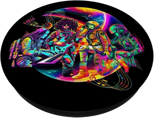 Miniatura 2 de Retro synthwave 80s 90s astronauta estética chica banda de rock PopSockets intercambiables PopGrip