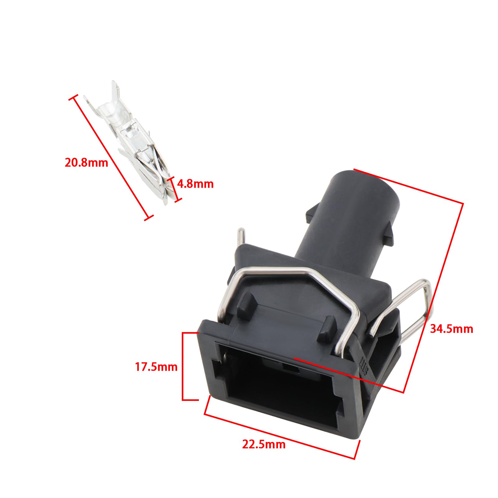 Lot De 5 Connecteurs 1 Broche Femelle OE 357972771 – Prise Faisceau Câble Démarreur Voiture VW Audi – Avec Bornes & Joints Étanches