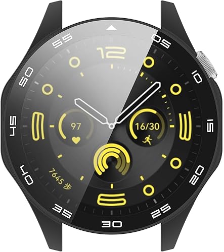 Miniatura 1 de FitTurn Funda protectora de pantalla compatible con Huawei Watch GT4 de 1.811 in, parachoques de PC de color de repuesto con vidrio templado Escala