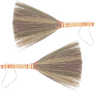 PRETYZOOM 2pcs Broom Small Broom Home Cleaning Tool Cleaning Supplies Asian Straw Broom Handheld Whisk Broom Vietnamese Broom Desktop Dust Broom Bed Duster Natural Grass Bamboo Sorghum Grass