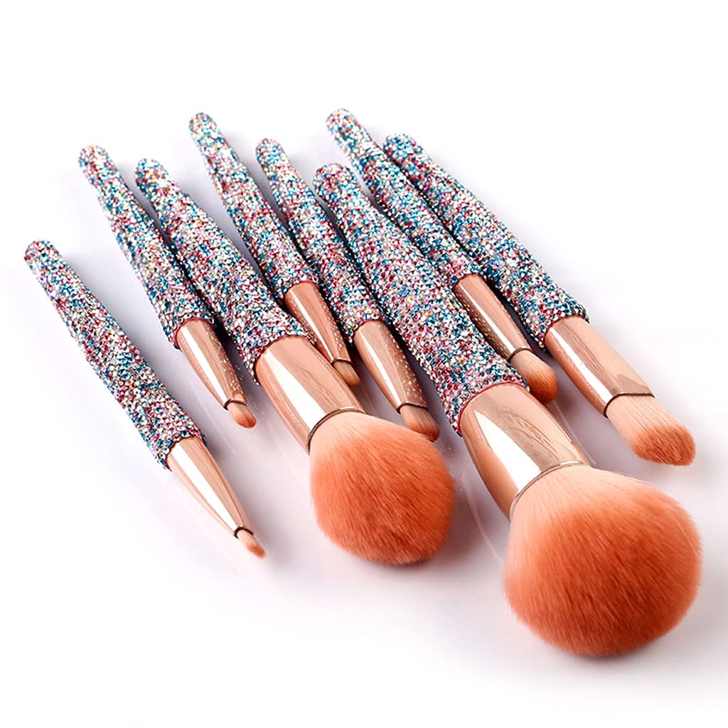 Juego de 8 brochas de maquillaje sintéticas para polvos correctores de sombras de ojos