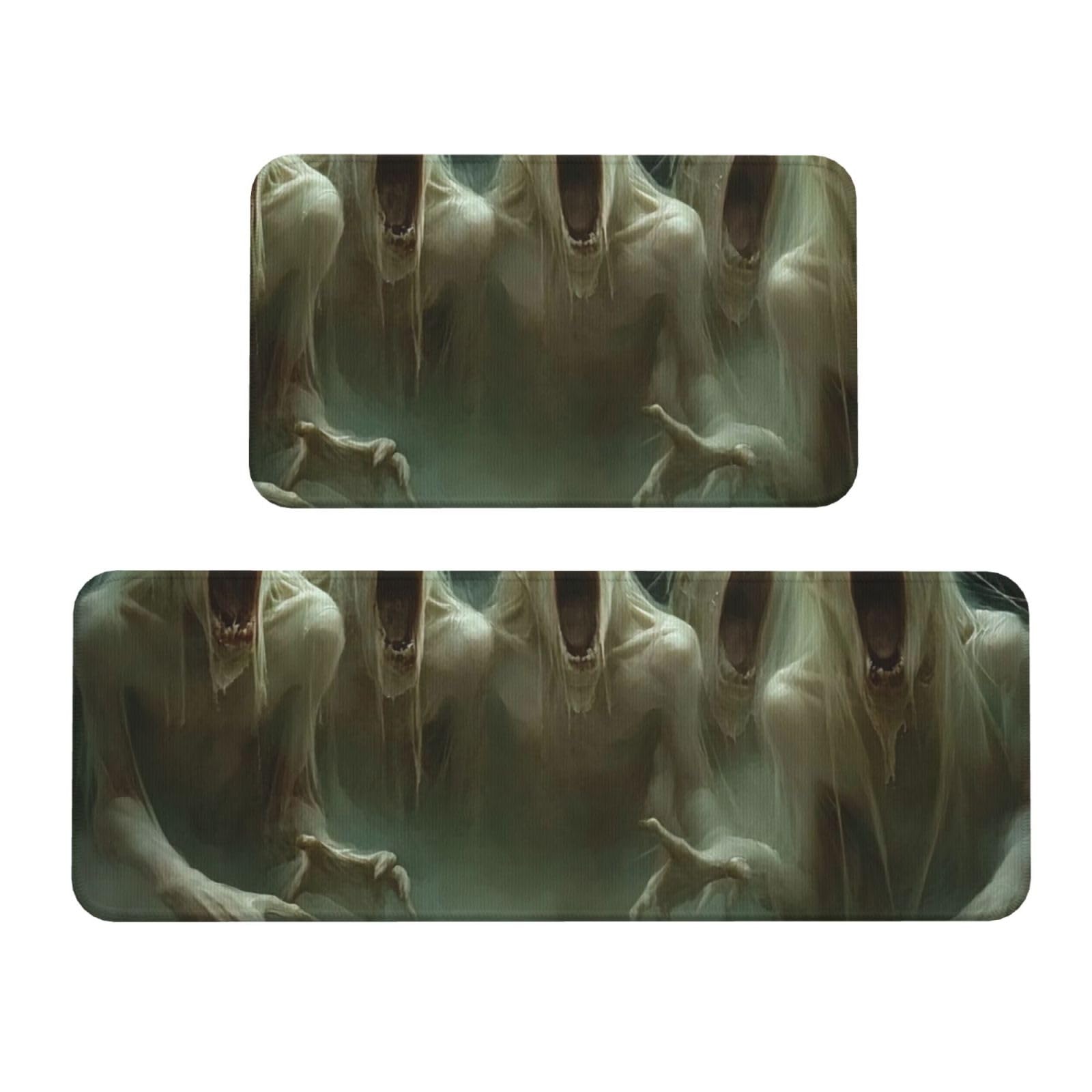 Tapetes de cocina antideslizantes para aliviar el dolor de pies con estilo zombi