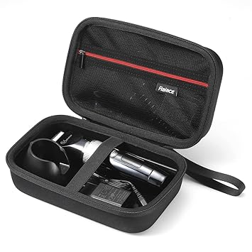 RAIACE Hard Storage Case Compatible With Hatteker Hair Clipper Cordless, Beard Trimmer Organizer Bag for Men Hair Cutting Kit Precision Shaver. (Case Only, Not Include The Device)-Black