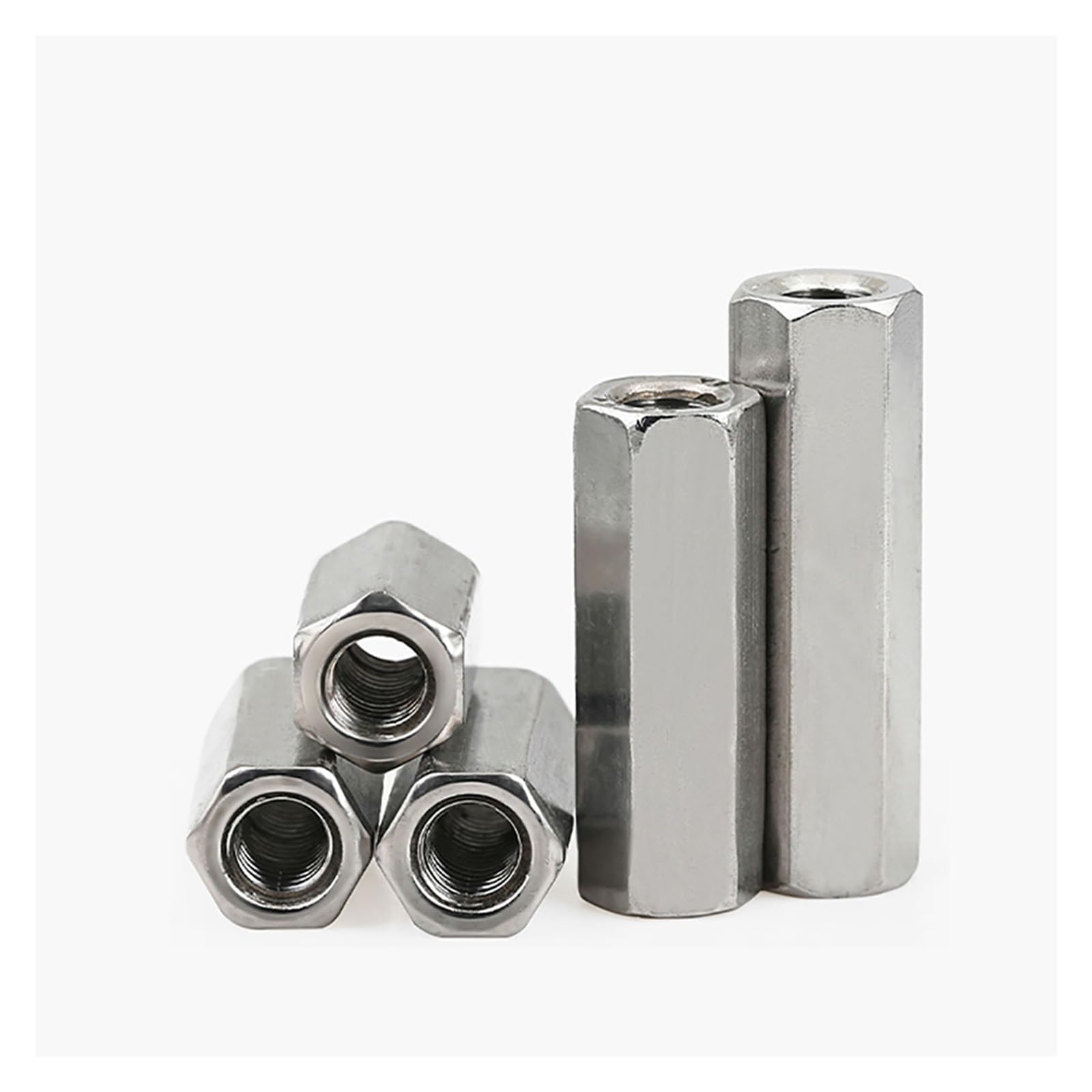 1 Uds M12 M14 M16 M18 M20 tuercas de acoplamiento de varilla hexagonal de rosca derecha e izquierda 304 tuerca hexagonal larga de acero inoxidable tuerca de rosca de conexión (Color : 1Pcs_M12x150 (S