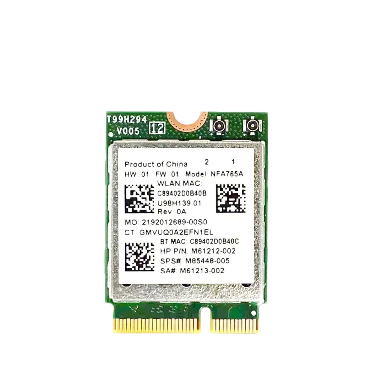 Wircard QCNFA765 Wf 6E 802.11ax 2.4G/5G/6G SPS# M62160-005 2400M BT5.2 for Laptop New 2025 Arrival High Reliable Electronic Component, Precision, Stable Performance