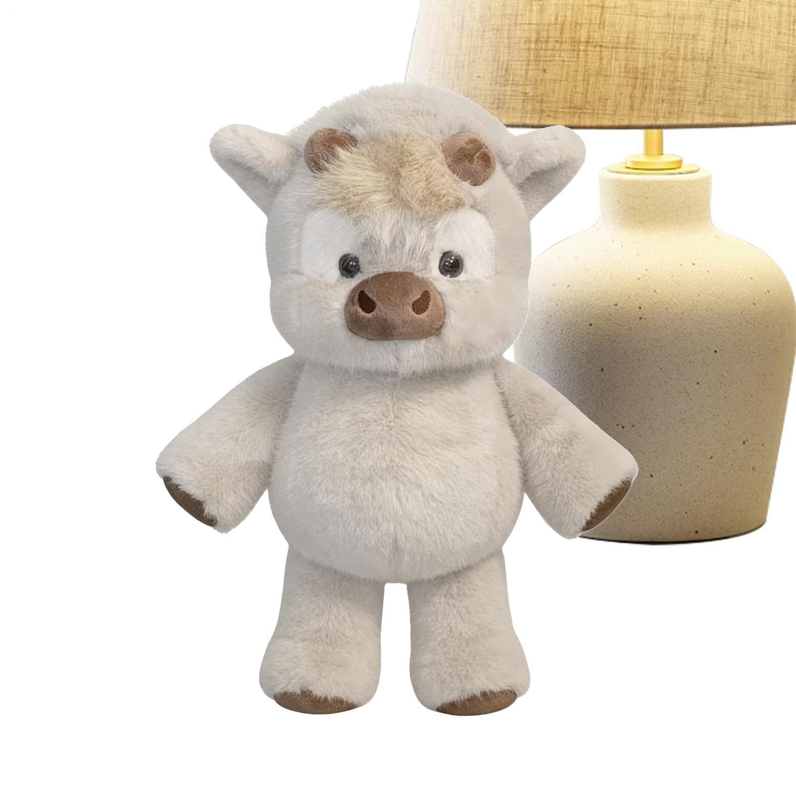 Générique Jouet en Peluche Doux De Vache 45 Cm Coussin Décoratif Doux Animal en Peluche Poupounet De Doudou Vache Adorable Animal en Doudou De Vachette Qui Court À Fourrure pour Soulager Le Stress