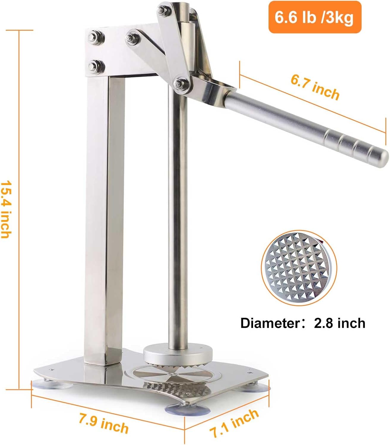 Manual Lemon Smasher – Heavy Duty Stainless Steel Fruit Juicer, Nut Crusher, and Grinder – Juicer Machine for Lemon, Orange,– Juice Squeezer & Nut Cracker for All Nuts (Almonds, Walnuts, Hazelnuts)