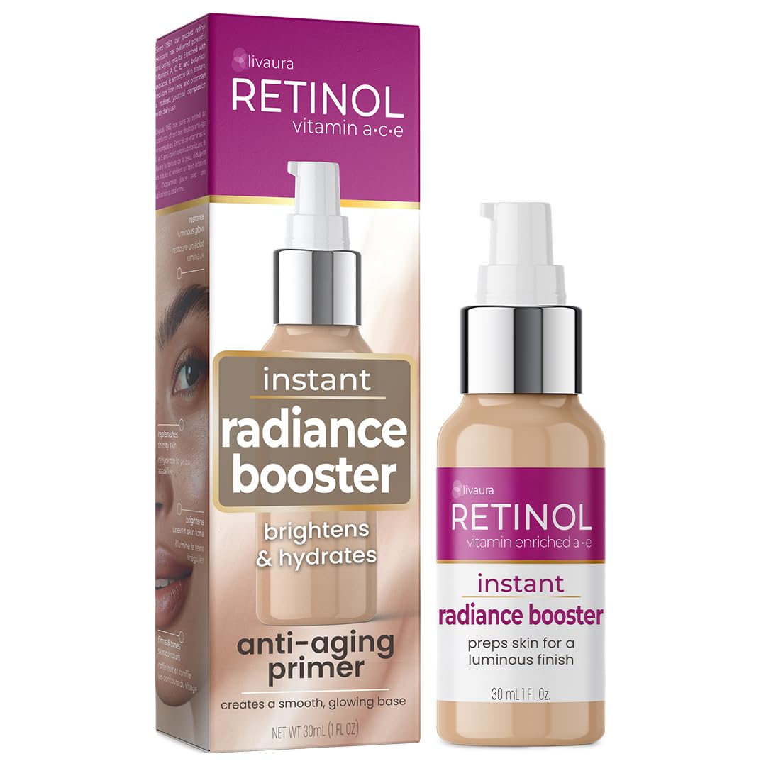 LIVAURA Retinol Radiance Booster - Anti Aging Glow Serum Face Moisturizer | Radiance booster glow serum and face moisturizer for aging skin - hydrating retinol for a dewy, luminous glow