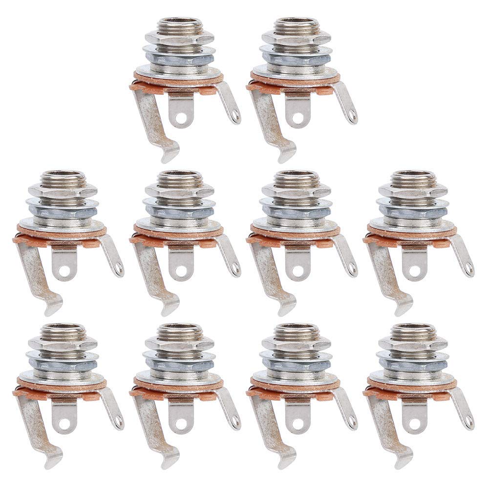 10 Sztuk Gniazdo Wejściowe Mono, 6.35mm Switchcraft 1, 4 Jack Mono żeńskie Gniazdo Wejściowe do Gitar Elektrycznych Basy Akcesoria do Instrumentów Muzycznych