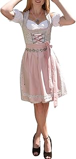 Golden Trachten-Kleid Dirndl Damen 3 TLG., Midi für Oktoberfest, mit Schürze und Bluse, 502GT