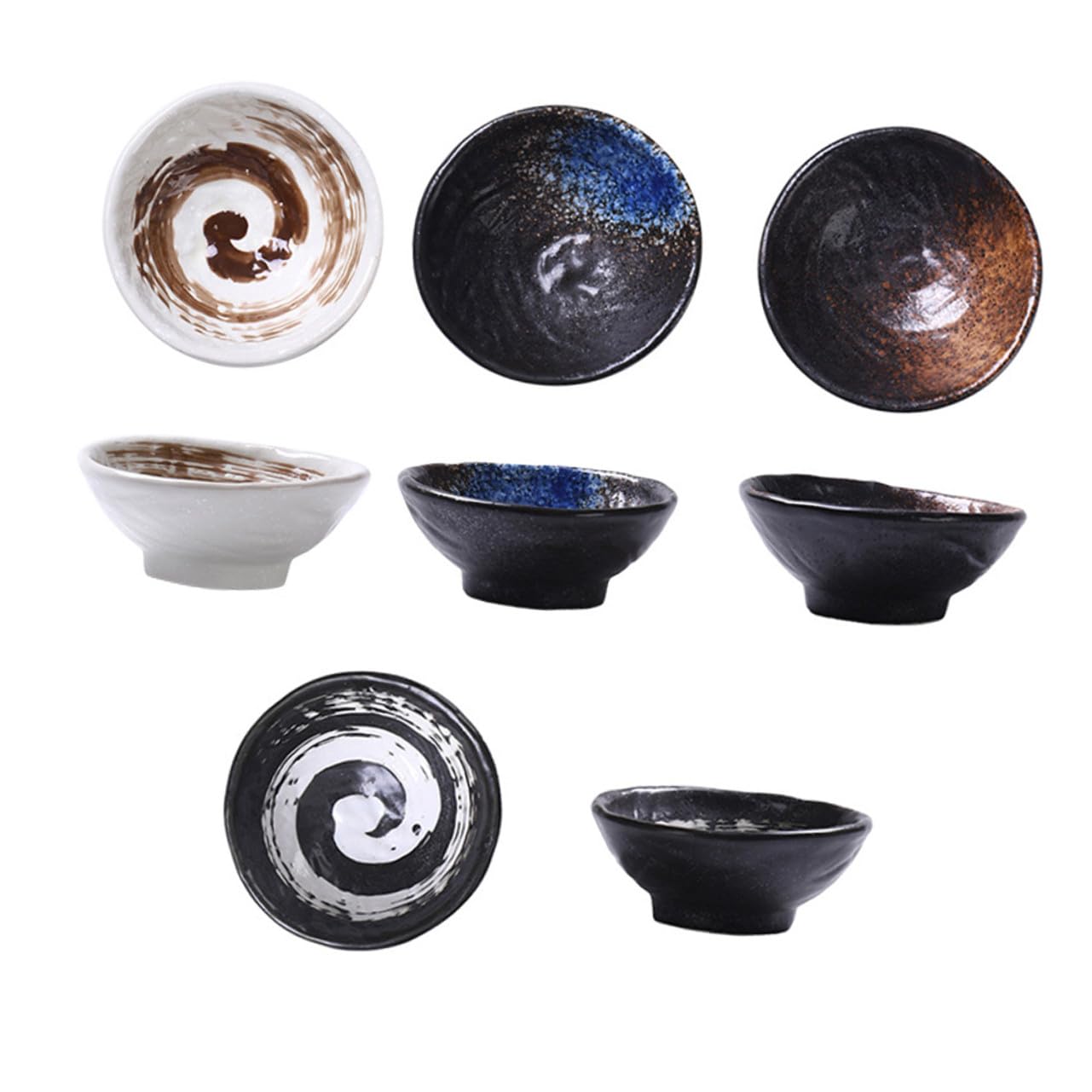 Coupelles à Sauce Japonaises en Céramique 4 Pièces pour Servir et Conserver, Design Délicat, pour Usage Domestique et Restaurants