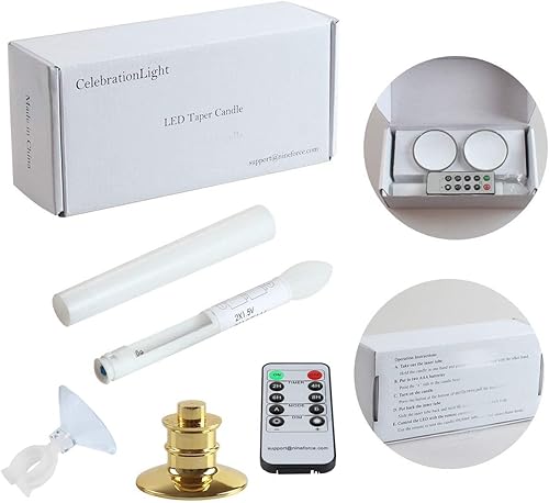 Miniatura 27 de Velas para ventana, funcionan con pilas, temporizadores remotos, luces LED sin llama, velas eléctricas con tapones extraíbles, portavelas para Base