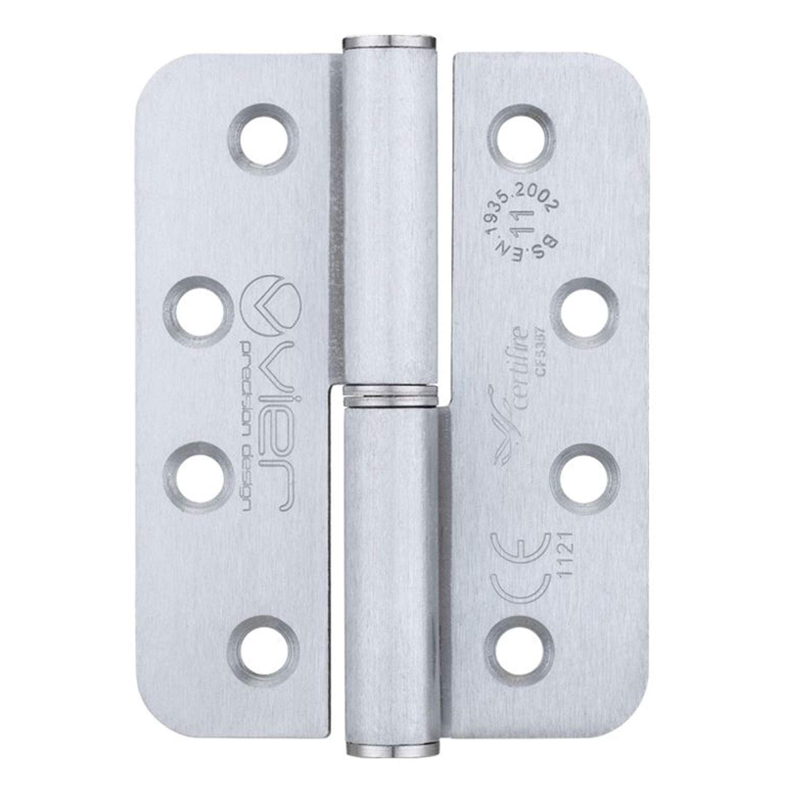 Grade 11 Lift Off Hinge Steel - Radius - 102mm x 76mm x 3mm - Right Hand - Polished Chrome