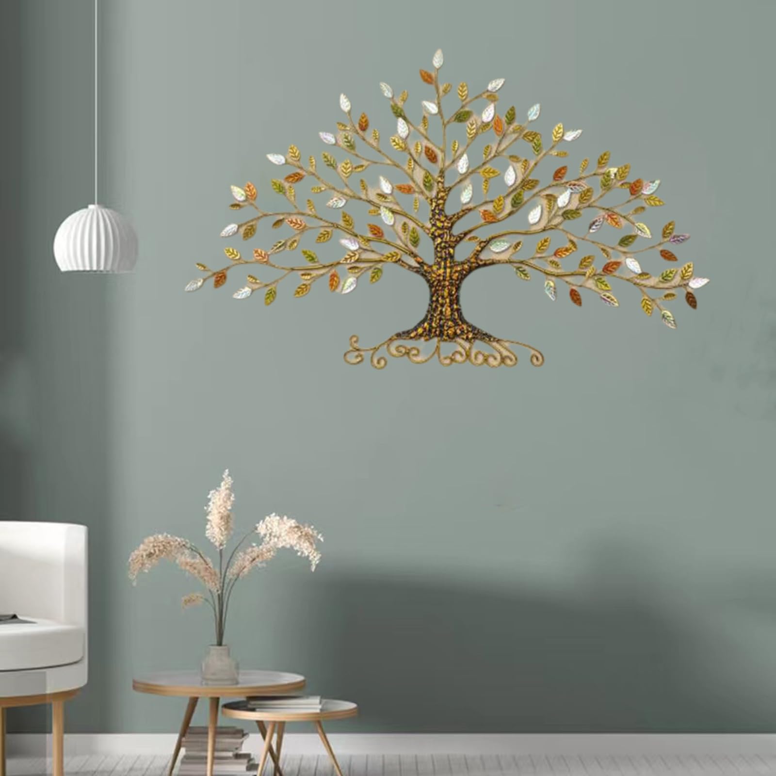 Metall Baum des Lebens Wanddekoration,Baum des Lebens Wanddeko,Baum des Lebens Wanddeko Gold,Baum des Lebens Wanddeko Groß,Wandbehang,FüR Balkon Terrasse Innen- Und AußEnbereich