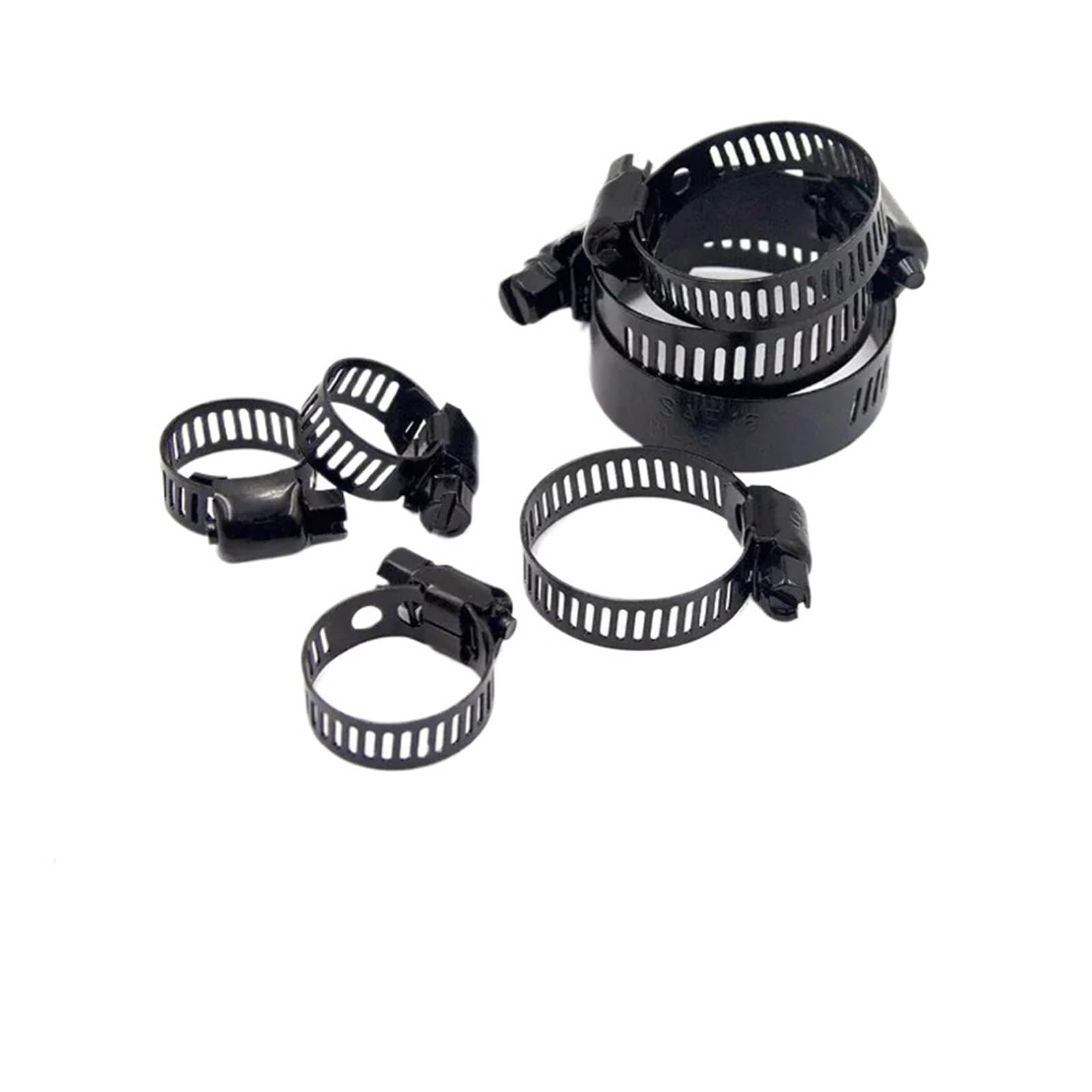 Nodrest One Color 60Pcs Clamps Stainless Steel Adjustable 6-38Mm Range Worm Gear Black Hose Kit For Woodworking Spring Clamp
