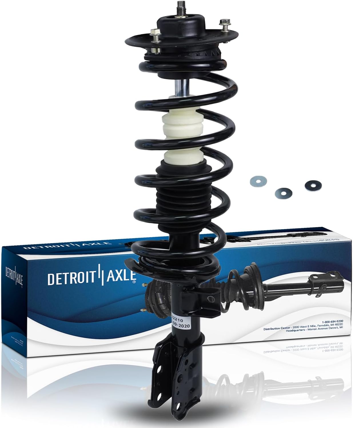 Detroit Axle - Front Left Strut for 2005 2006 Chevy Equinox [2006 Pontiac Torrent] Driver Side Complete Strut & Coil Spring Assembly Replacement Suspension