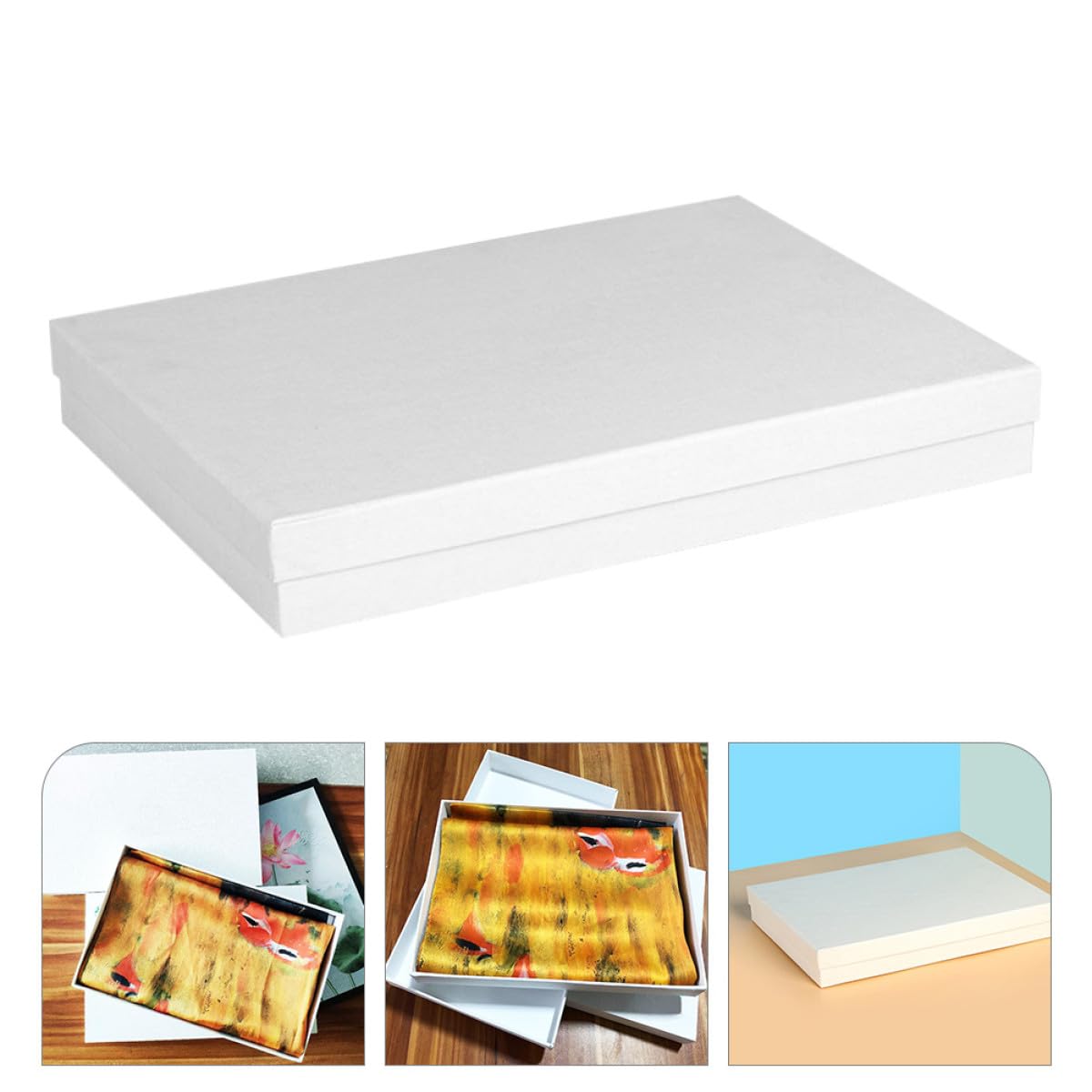 VOSAREA ou Anniversaires avec Couvercle 10 Boîtes Présents en Carton Blanches Faciles à Nettoyer et Flexibles, pour Présentation de Produits