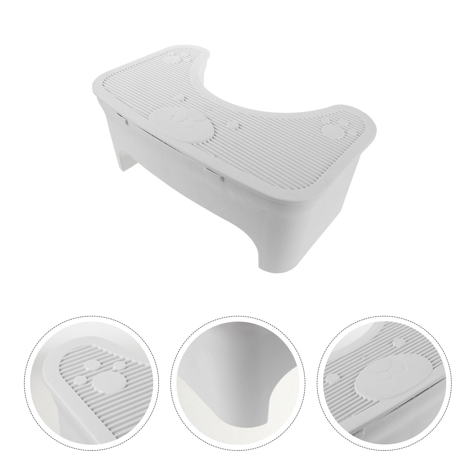 Sgabello da Bagno per Wc Antiscivolo Spesso in Plastica Bianco | Vano Contenitore, Struttura Compatta, Supporto Stabile per Casa e Hotel, Adatto a Ragazzo Ragazza e Anziani