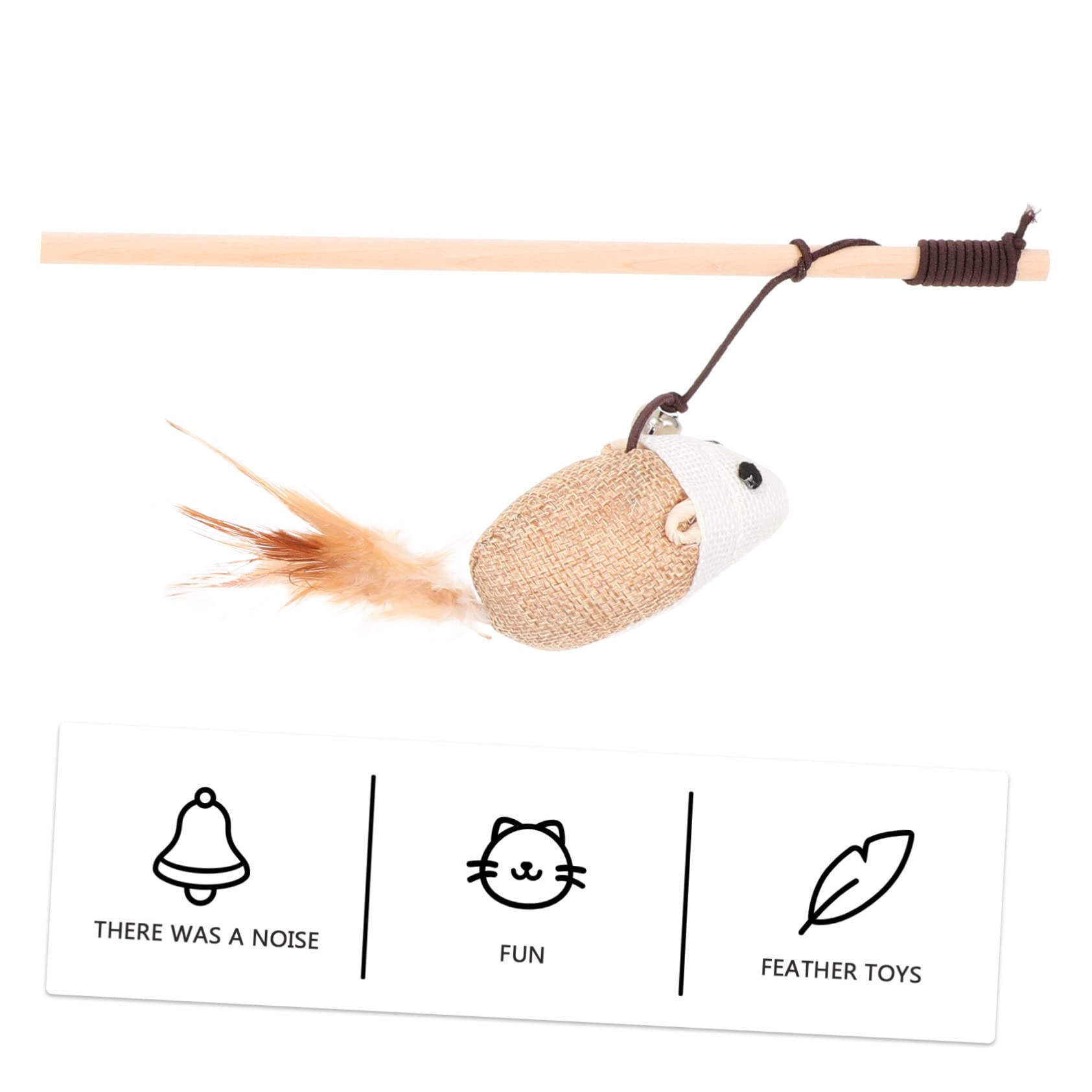 BESPORTBLE Canne À Pêche Interactive pour Chat Clochette pour Chat Dintérieur Robuste Et Amusante