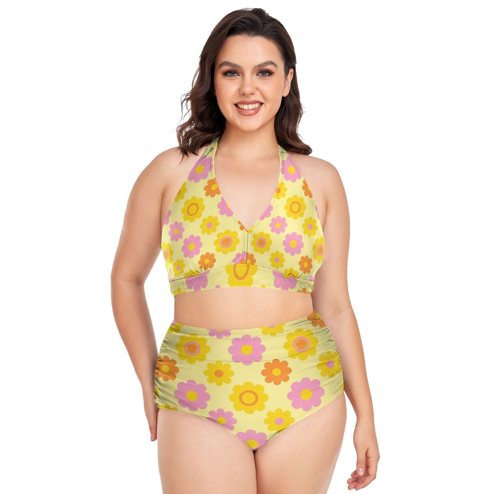FRODOTGV Curvy damskie dwuczęściowe zestawy kąpielowe L-4XL