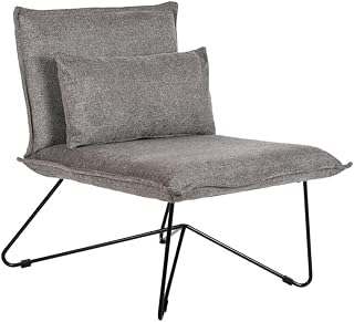 DKD Home Decor Sillón de la Marca, Color Gris y Negro, de Metal (66 x 78 x 75 centímetros)