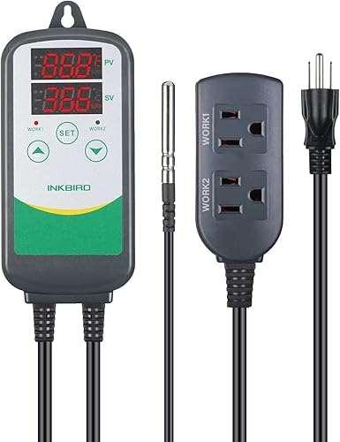 INKBIRD Controlador de temperatura y humedad Edición conmemorativa con sonda desmontable de temperatura y humedad 120VCA 10A 1200W, tiendas de