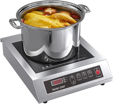 Leconchef Induction Cooktop Induction Cooker Stainless Steel Commercial Grade Countertop Induction Cooker Portable Electric Burner 10 Power&Temperature Settings,24 Hours Timer&Preset for | Electric Burner, Portable Countertop Stove, 10 Power Levels and Temperature Settings, 24 Hours Timer & Preset