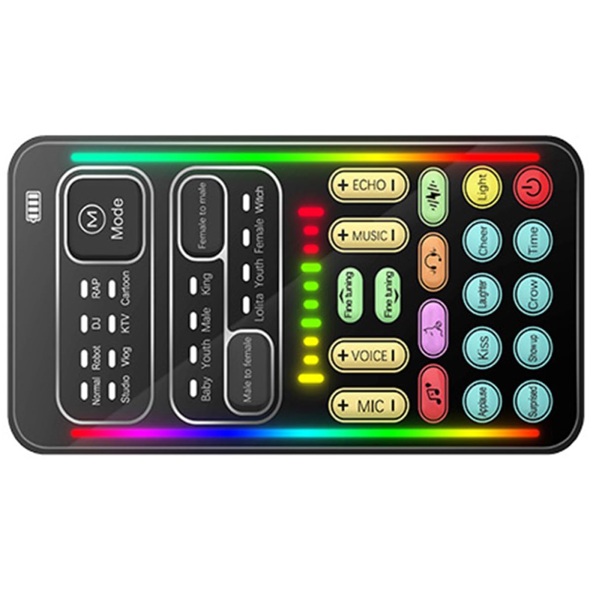 Mini Scheda Audio Cambia Voce per Streaming Live, Dispositivo Cambia Voce Portatile Riduzione Rumore, Compatibile Telefoni e Pc, Mixer Audio per Trasmissioni e Gaming