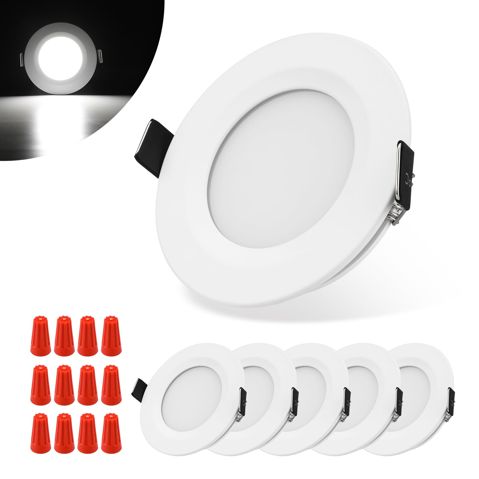 Lampa sufitowa LED do kampera, ciężarówki, łodzi, 3 W, 220 lm, ultra cienkie światło, ściemniane światło do kampera, ciężarówki, łodzi, dachu