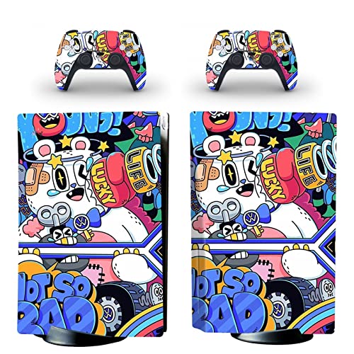 �ی� For PS5 Skin Disc Edition Anime Console And Controller Vinyl Cover Skins Wraps For Version 32893 �C�A�Ȃ��A�c�����Ȃ�