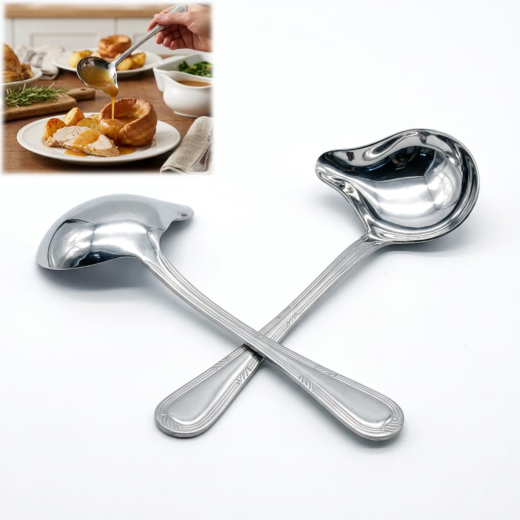 Stainless Steel Ladle Spoon, 2PCS Mini Ladle,Small Soup Ladle for Sauces and Stews, Mini Ladle for Serving, Durable Sauce Ladle, Kitchen Utensil for Soups,Stews and Sauces, Easy to Use Cooking Ladle