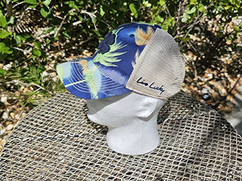 Black Clover Island Luck Hat - Tropi 2 - Navy/Lime/Khaki Mesh - Adjustable #TOP1