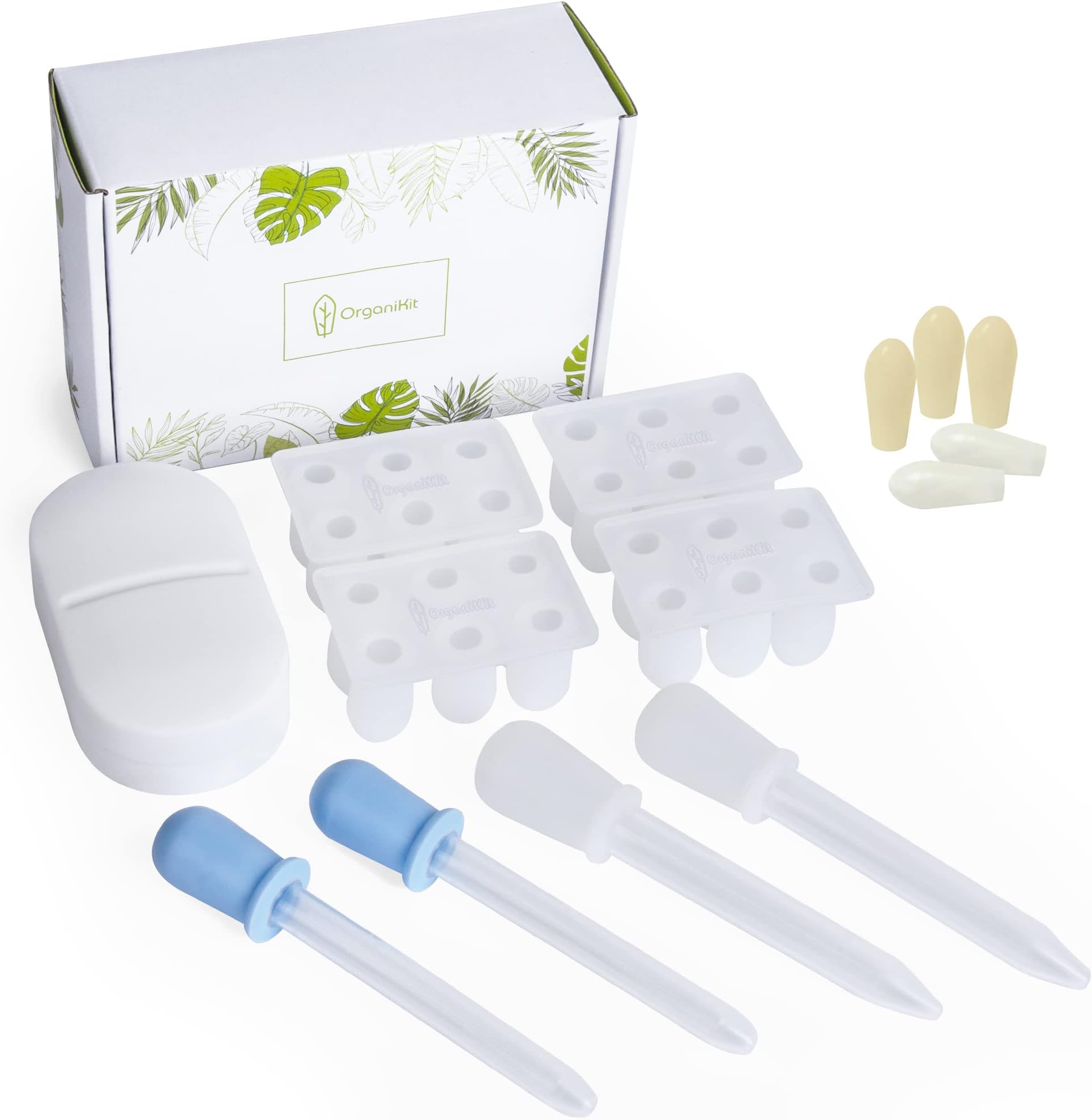 Reusable Suppository Mold Kit - Eco-Friendly, 2ML, Silicone, Suppository Molds | Kit Includes 4 Suppository Mold Tray's, 4 Liquid Droppers, 1 Pill Case.