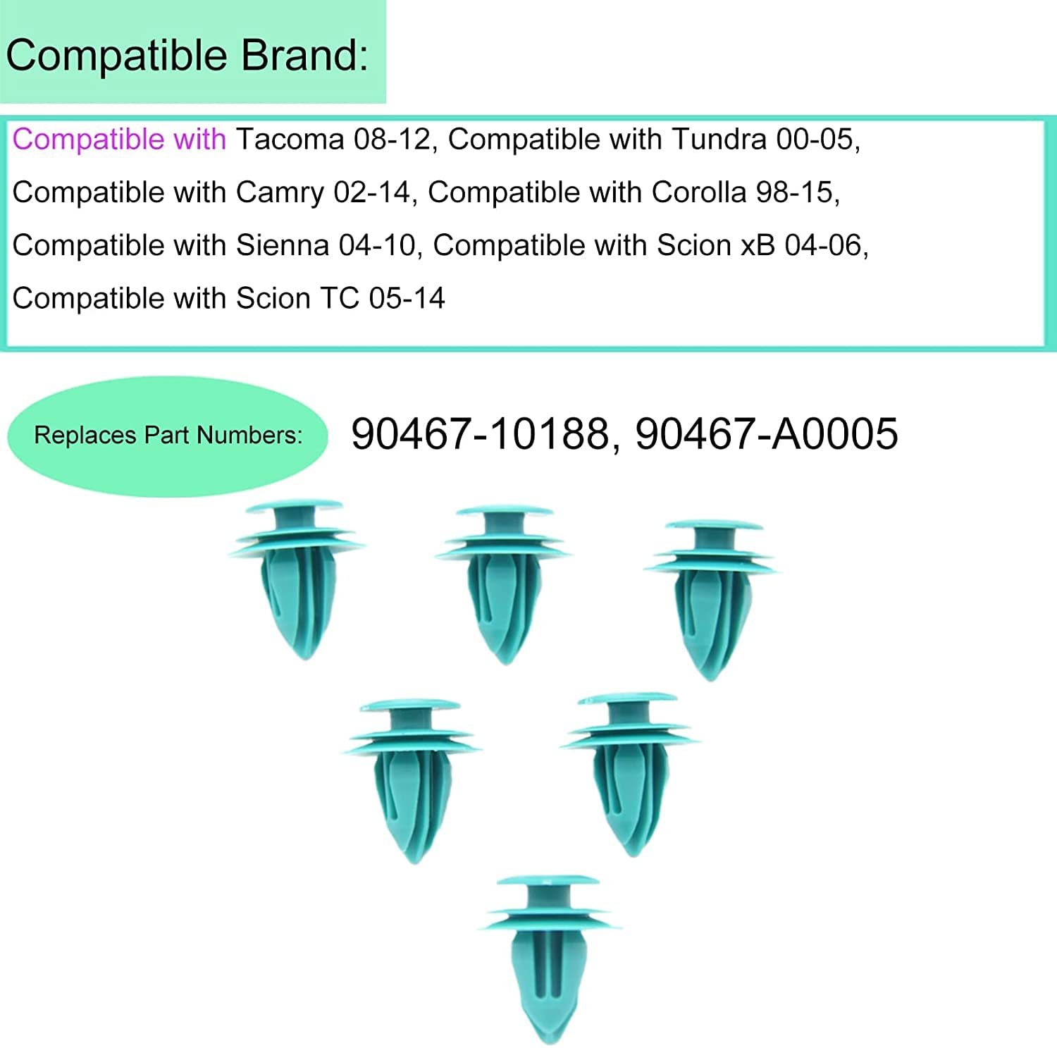 Amazon.com: 90467-10188 Trim Door Panel Clips (50Pcs) Trim Panel