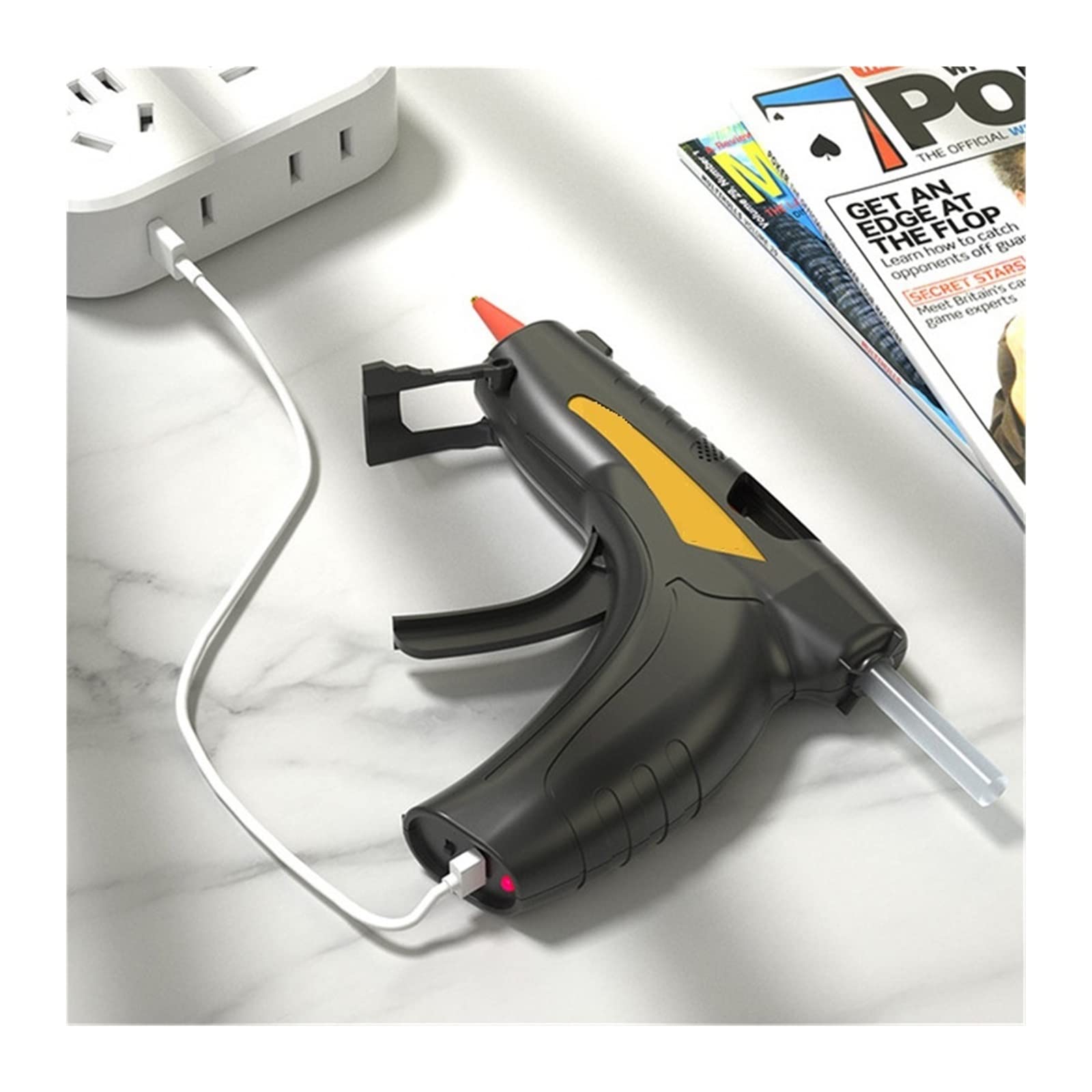 Pistola per Colla a Caldo Senza Fili, Batteria al Litio, Pistola per Colla a Caldo Portatile, Anti-Perdita/scottatura, Mini Pistola Adesiva in Silicone con Ricarica USB, Strumento