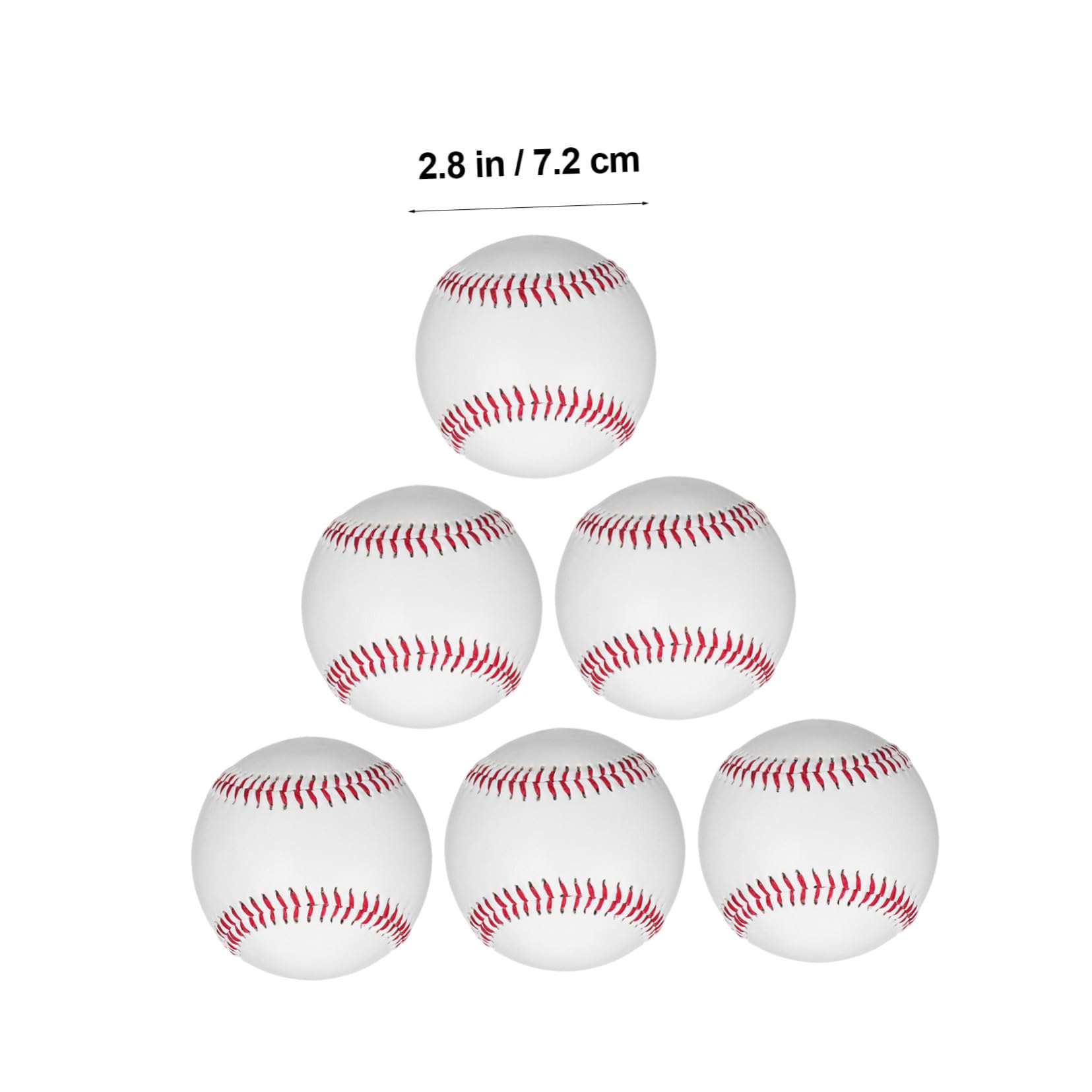 Toddmomy Pelota de Entrenamiento de Béisbol 6piezas Blanco PVC
