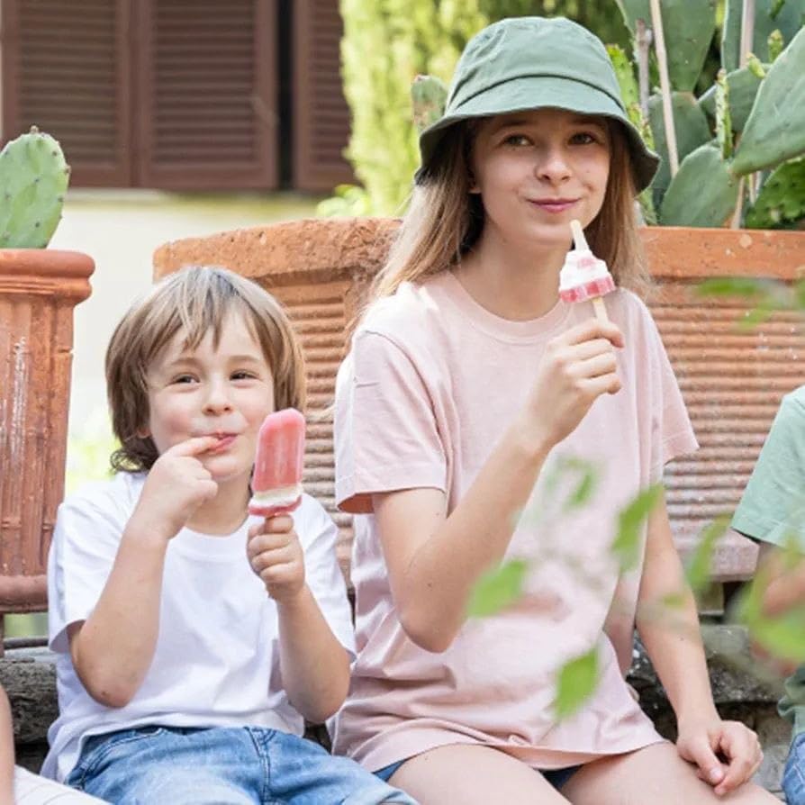 Image of Silicone Popsicle Molds Ice Cream Kulfi Molds 3 Cavities with Lids 50 Pack Sticks for Kids ICE Cube Maker Easy Release