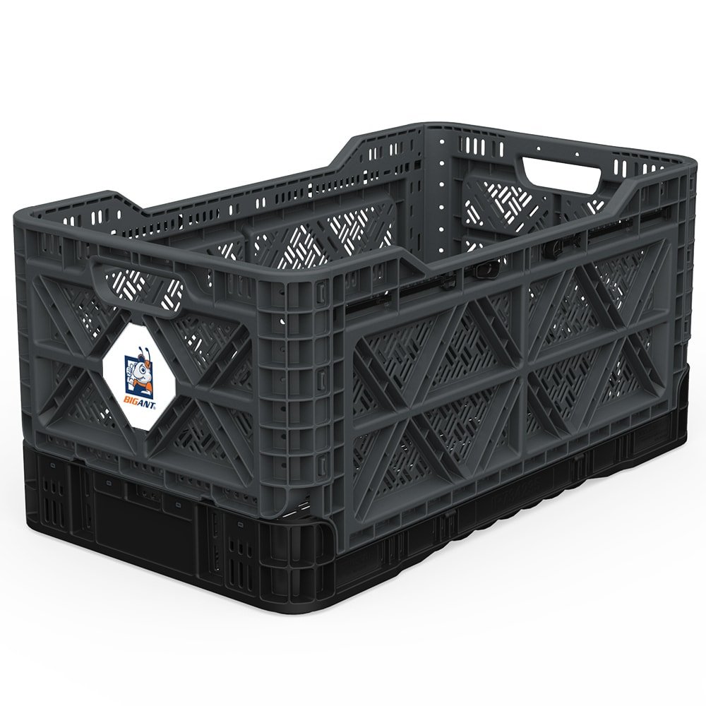 Milk Crate With Wheels Collapsible CleverMade 3 Pack 14.6 In W X
