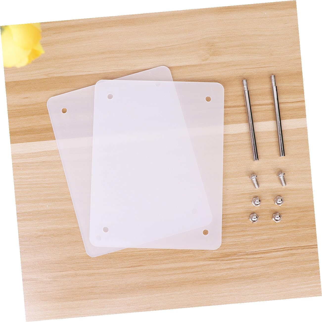 Unomor Glass Crystal Photo Frame Display Stand Acrylic 5 Inches Round for Certificate Display
