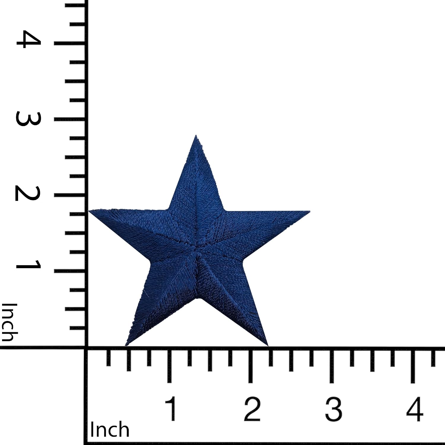2-3/4" Navy Embroidered Star Iron-On Appliqué – Pack of 6 Heat Seal Patches for Uniforms, Costumes, Crafts