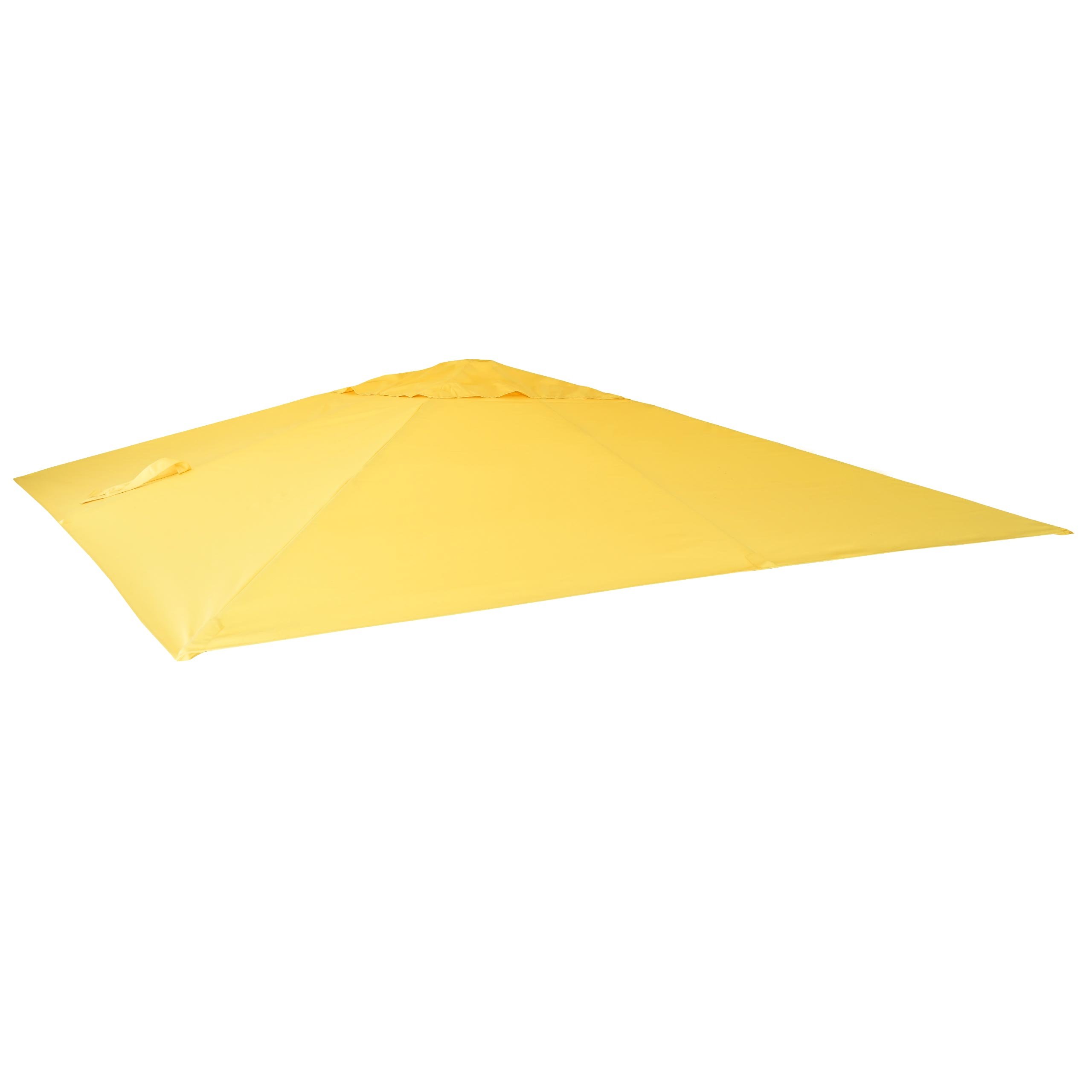 Mendler Toile pour Parasol de Luxe HWC-A96, 3,5x3,5m (Ø4,95m) 4kg - Jaune