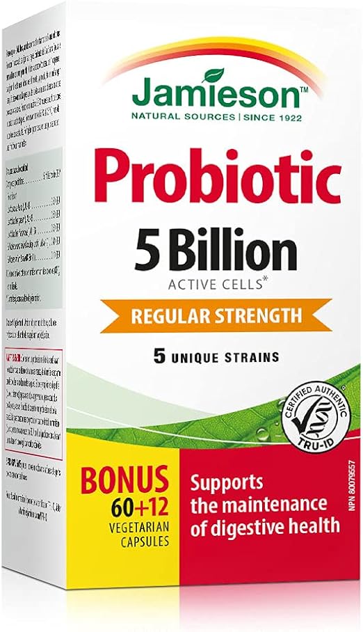Jamieson Probiotics 5 Billion Active Cells Regular Strength Amazon