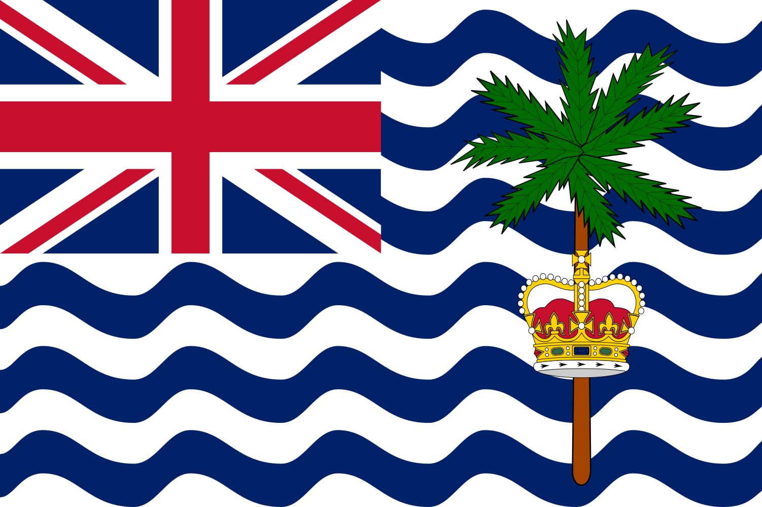 Drapeau British Indian Ocean Territory grand pavillon haut de gamme aux finitions soignées