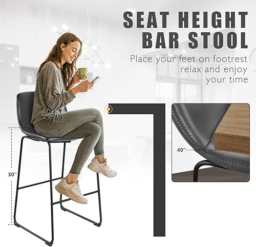 Miniatura 103 de TAVR Juego de 2 sillas de comedor, taburetes de altura de mostrador sin brazos con respaldo que soporta hasta 500 libras para el hogar, cocina,