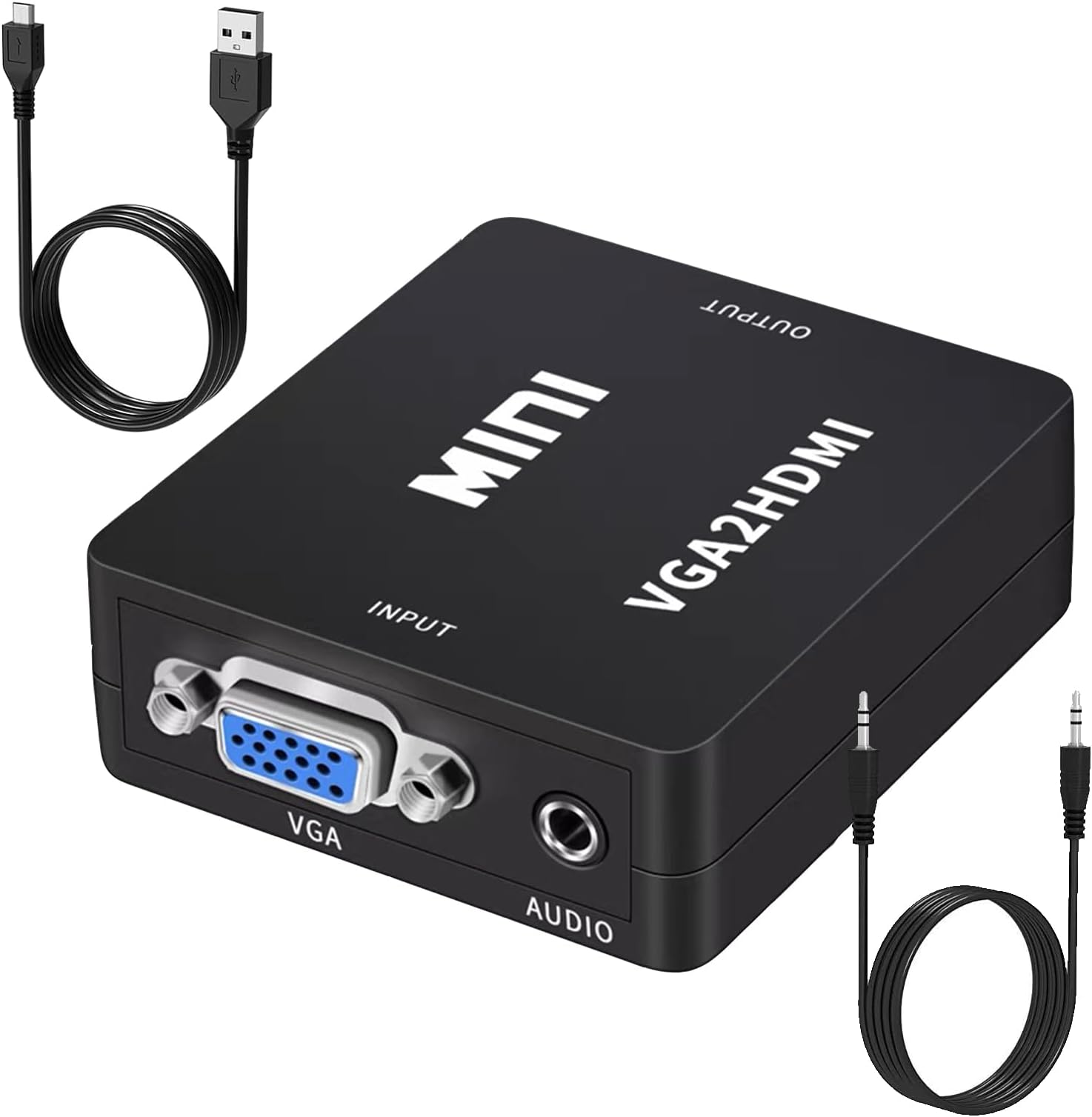 Sutvor VGA to HDMI Adapter with Audio, VGA to HDMI Converter, for Computer/Laptop to Monitor/TV