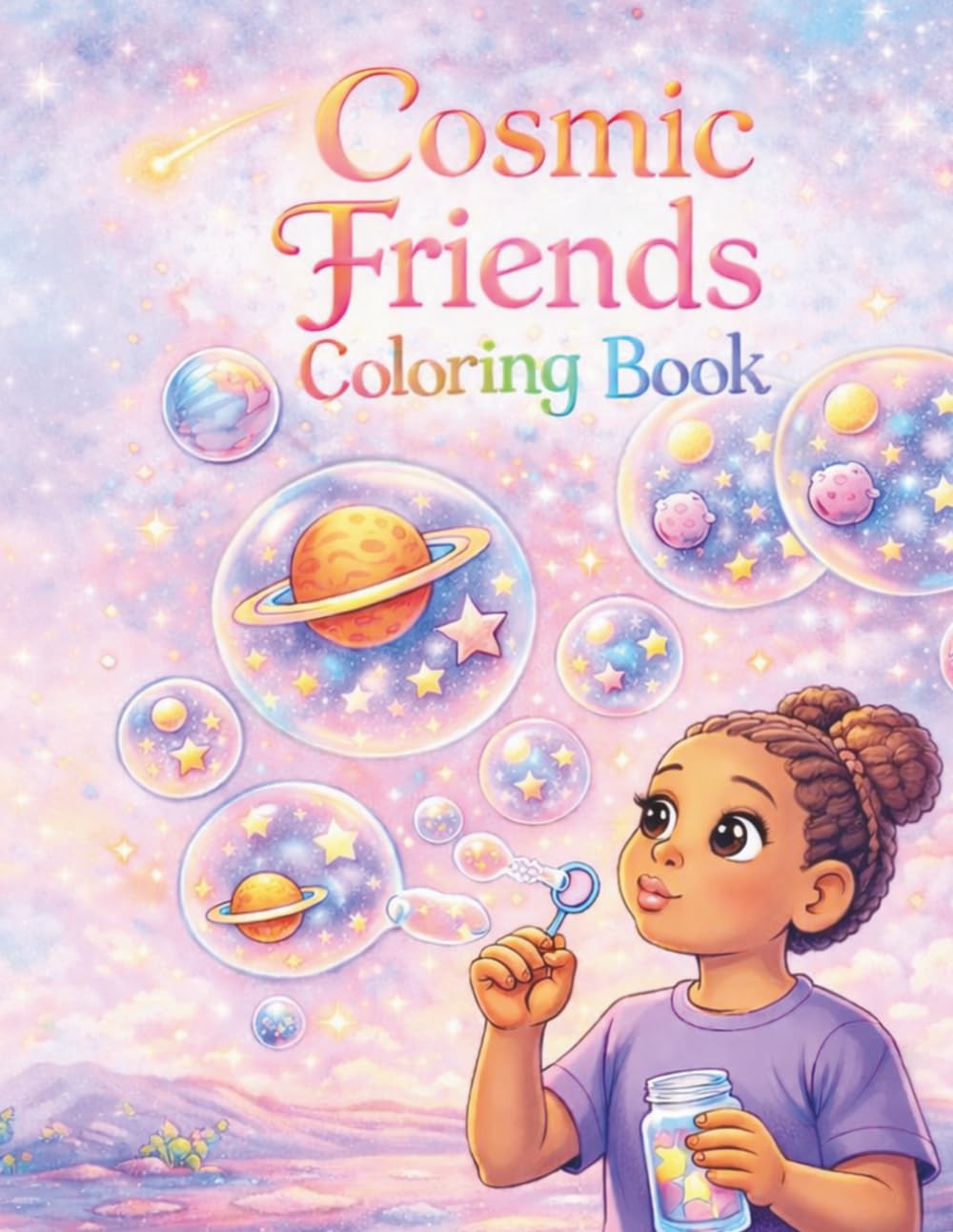 Cosmic Friends Coloring Book: Cute space creatures, Planets & Galaxy Adventures for Kids Ages 4 & up | Fun Relaxing Coloring Pages